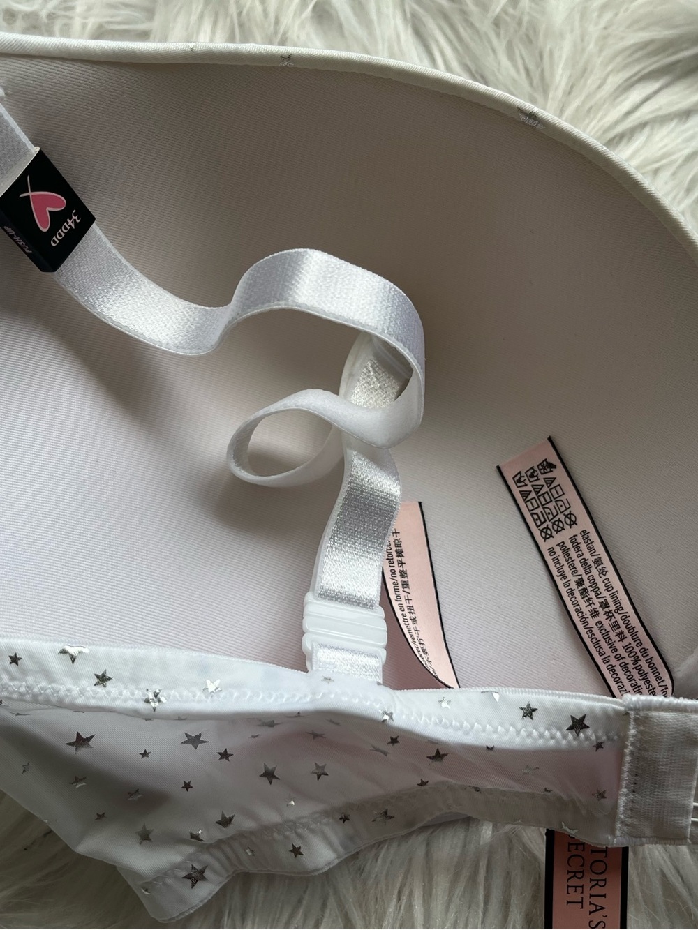Victoria's Secret Sexy Tee Push Up Bra with Silver Star Print Size 34DDD NWT - Picture 6 of 13